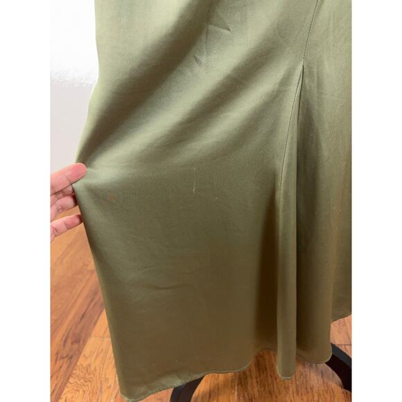 B52 Reformation Hensley Satin Midi Dress Womens 10 Evening Glam Milkmaid Wedding - Picture 9 of 11